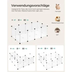 SONGMICS Freigehege Mit Bodenplatten Weiß 1,25 M, 63 Cm, 42 Cm 10 SONGMICS Freigehege Mit Bodenplatten Weiß 1,25 M, 63 Cm, 42 Cm -Katzen Hundebedarf Geschäft 8228847c7870c59db9b155223a88438372445133 1651633 de DE 89b9200d905c5800e5f67f92a3ef10b463c4afc10QtuQj