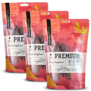 FAVLY Petfood Premium Naturkauartikel Rinderkopfhaut 750 G 1 FAVLY Petfood Premium Naturkauartikel Rinderkopfhaut 750 G