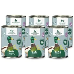 Knuffelwuff Nassfutter 6x400g Ente Mit Hirse & Spinat