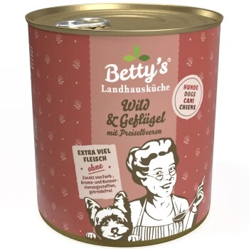 Betty's Landhausküche Wild & Geflügel 6 X 800g Für Hund 1 Betty's Landhausküche Wild & Geflügel 6 X 800g Für Hund