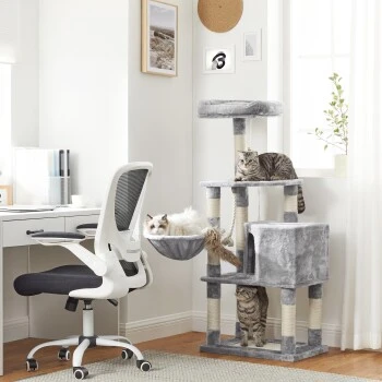 FEANDREA Kletterbaum 138cm Hellgrau Hellgrau 2 FEANDREA Kletterbaum 138cm Hellgrau Hellgrau – Bild 2