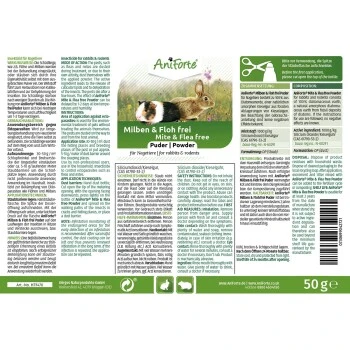 Aniforte Milben & Floh Frei Puder Für Kleintiere 50 Gramm 2 Aniforte Milben & Floh Frei Puder Für Kleintiere 50 Gramm – Bild 2